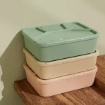 No-Tox Silicone Bento Lunch Box - 4 Compartments - Confetti Beige (1.2L) - Image 3