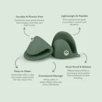 No-Tox Silicone Oven Mitt Set - Green - Image 3