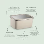 Stainless Steel Food Storage Container - Rectangle (1500ml) - Image 3