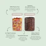 Cube Glass Pantry Storage Jars - 2 Pack (1680ml) - Image 2