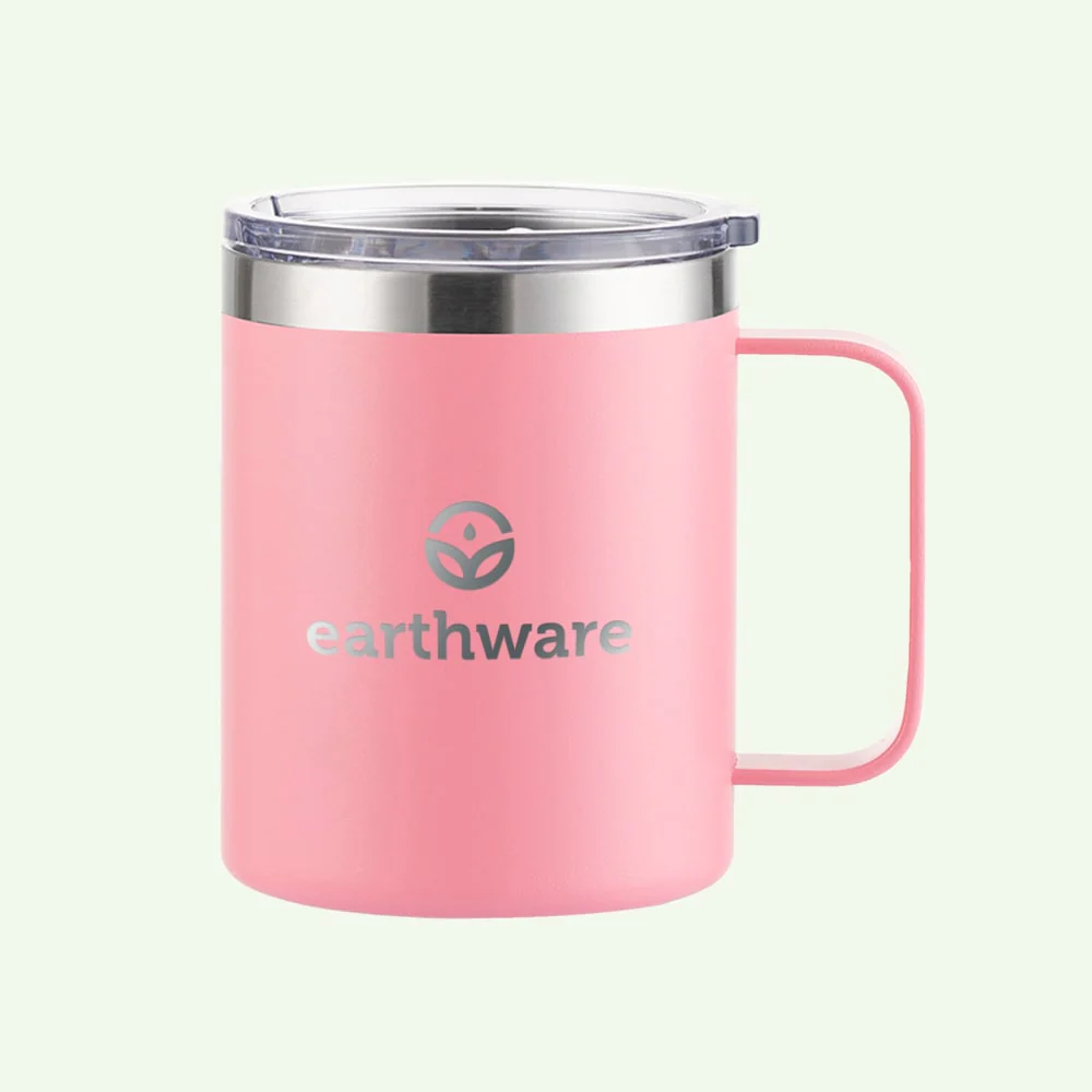 37EC838F-DC36-E984-E4D9-E0D42F4B05C7.webp Earth Camp Mug Premium Insulated Travel Cup - Pink (355ml) - Image 1