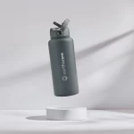 Earth Bottle Premium Insulated Water Bottle with 2 x Caps - Gray (1L) - Image 5