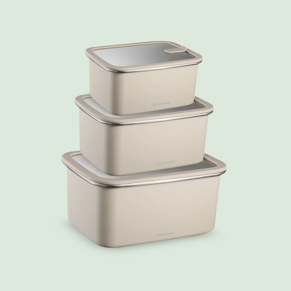 60128E8F-FA36-4283-9248-542ADF2747B6.webp Stainless Steel Food Storage Container - Rectangle - 3 Pack - Image 1