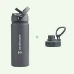 Earth Bottle Premium Insulated Water Bottle with 2 x Caps - Gray (550ml)
