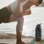 Earth Bottle Premium Insulated Water Bottle with 2 x Caps - Black (1L) - Image 6