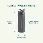 Earth Bottle Premium Insulated Water Bottle with 2 x Caps - Mint (550ml) - Image 7