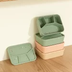 No-Tox Silicone Bento Lunch Box - 4 Compartments - Confetti Beige (1.2L) - Image 4
