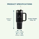 Earth Tumbler Premium Insulated Travel Cup - Cream (1.2L) - Image 4