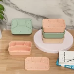 No-Tox Silicone Bento Lunch Box - 4 Compartments - Confetti Beige (1.2L) - Image 7