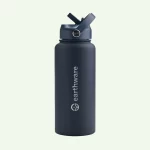 Earth Bottle Premium Insulated Water Bottle with 2 x Caps - Navy Blue (1L) - Image 2