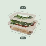 Glass Food Storage Containers - Rectangle - 2 Pack - Image 2