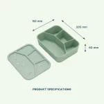 No-Tox Silicone Bento Lunch Box - 4 Compartments - Confetti Beige (1.2L) - Image 2