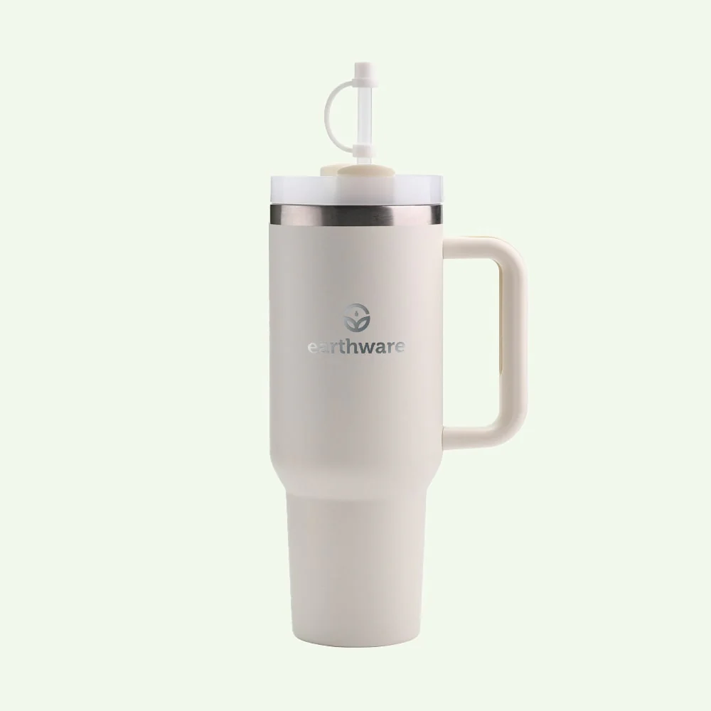 DC1C4342-A562-C31F-AB61-11FA4FB09219.webp Earth Tumbler Premium Insulated Travel Cup - Cream (1.2L) - Image 1