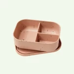 No-Tox Silicone Bento Lunch Box - 3 Compartments - Confetti Pink (715ml)