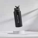 Earth Bottle Premium Insulated Water Bottle with 2 x Caps - Black (1L) - Image 4