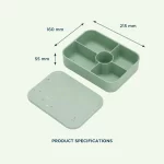 No-Tox Silicone Bento Lunch Box - 5 Compartments - Confetti Beige (1.2L) - Image 2