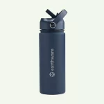 Earth Bottle Premium Insulated Water Bottle with 2 x Caps - Navy Blue (550ml) - Image 2