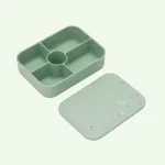 No-Tox Silicone Bento Lunch Box - 5 Compartments - Confetti Olive (1.2L)