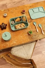 No-Tox Silicone Bento Lunch Box - 4 Compartments - Confetti Beige (1.2L) - Image 8